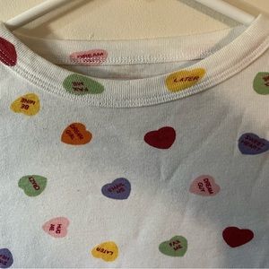 Girls LLBean Shirt Candy Hearts Valentines Day Long Sleeve
